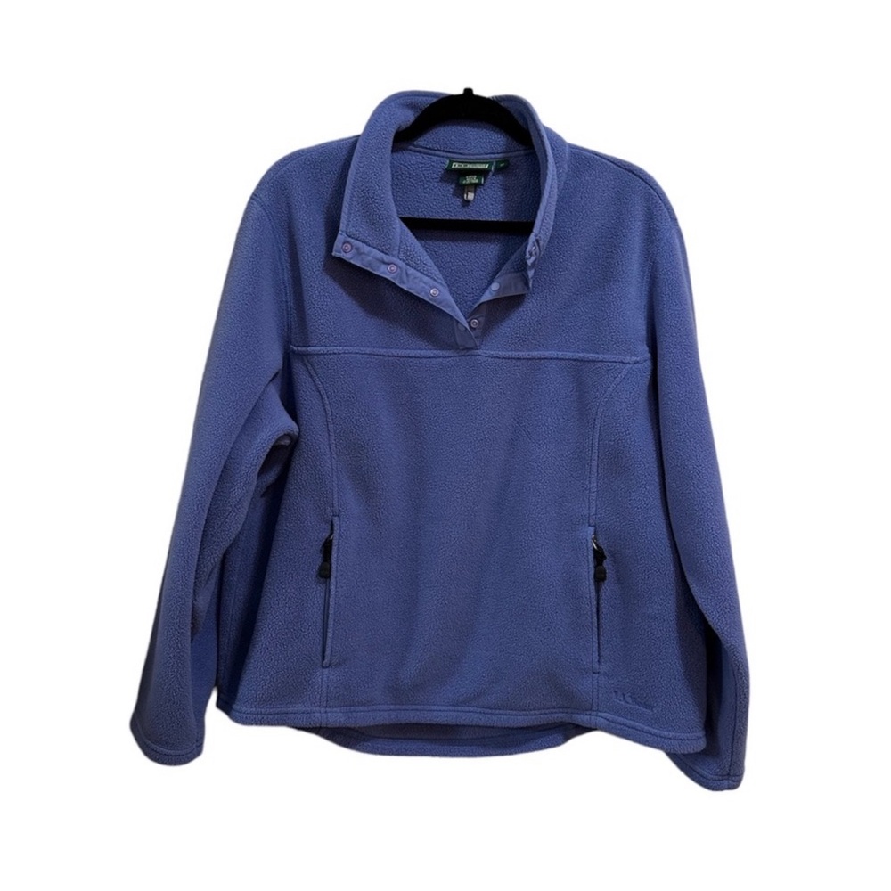 L.L. Bean snap T pullover fleece light blue purple color size 2X